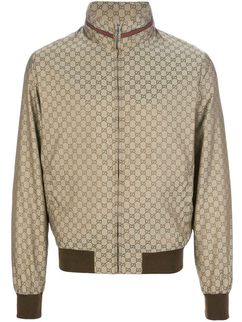 gucci logo print bomber jacket|Gucci bomber jacket men's.